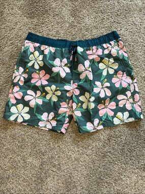 MAD Engine Green Swim Trunks with White Liner